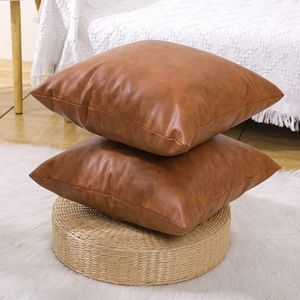 Faux Leather Pillow Covers